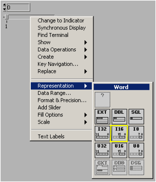 Labview Representation Word