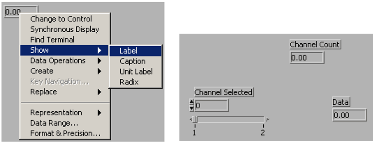 Label each control