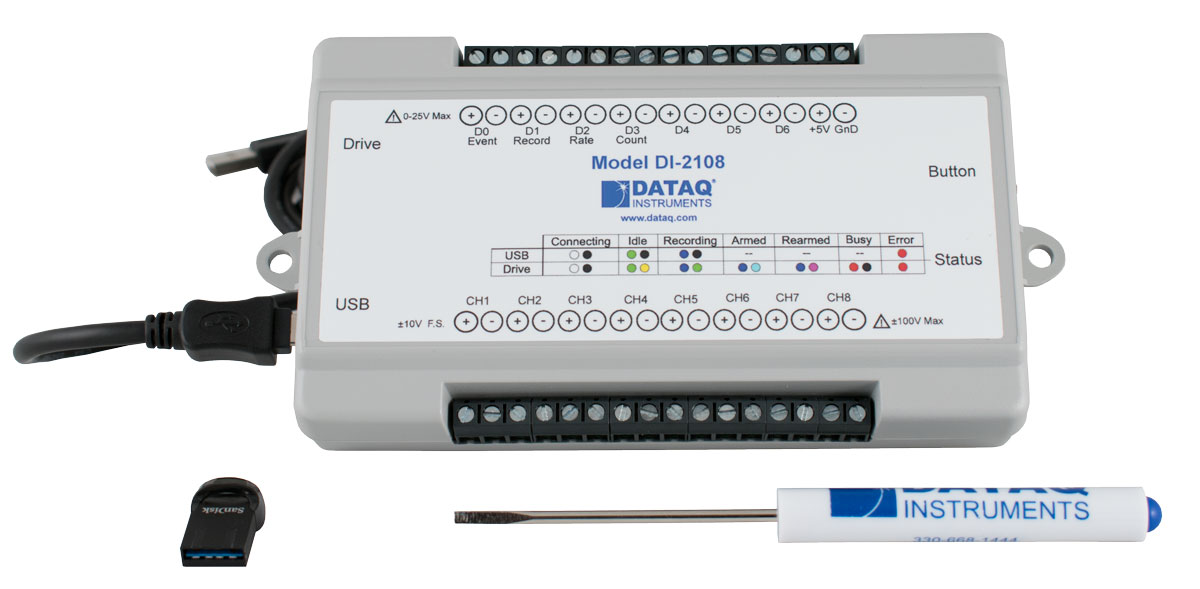 Complete DI-2108 DAQ and Data Logger Kit