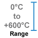 This amplifier module measures 0°C to +600°C (+32°F to +1112°F).