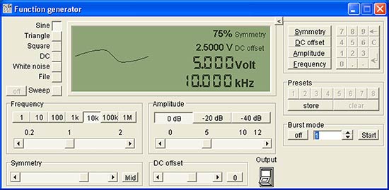 Function/Arbitrary Waveform Generator Operation of the DI-770 Oscilloscope